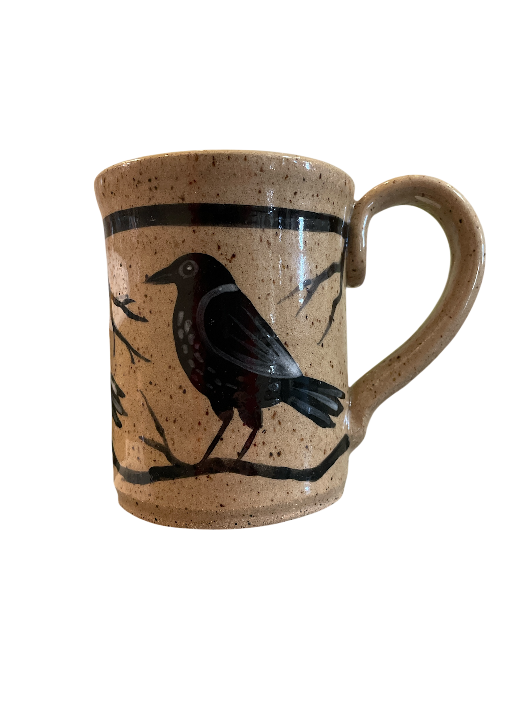 Crow mug by Bridget Mayak